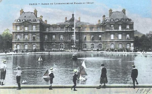 París c1919 - Bassin Du Luxembourg et Palais du Senat - UNP Carte Postale - Imagen 1 de 2