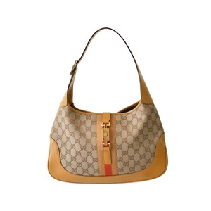 Bolso de hombro mediano Gucci Jackie 1961 GG monograma de lona y cuero bolso de mano superior - Imagen 1 de 9