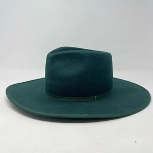 Olive & Pique Green ‘Billie’ Structured Wool Felt Rancher Hat - Picture 1 of 8
