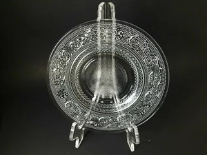 Vintage KIG Malaysia Pressglas klar Salatteller Fleur de Lis-TRELLIS pat - Bild 1 von 5