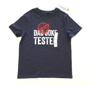 Cat & Jack Kids Size L (10/12) T-Shirt Dad Joke Tester Short Sleeve Heather Navy - Picture 1 of 6
