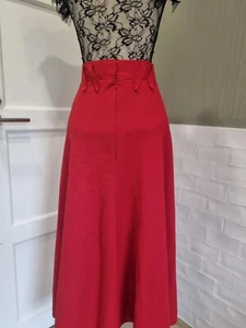 Vintage Jacques Vert Red Pencil Skirt With Cinched Waist. Size Small 25" Waist. - Picture 1 of 13