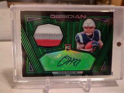 Obsidian Damien Harris Rookie Patch Auto Green /50 Perfect  - Image 1 of 3