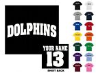 Dolphins College Letters Football Custom T-shirt #256  - Free Shipping  