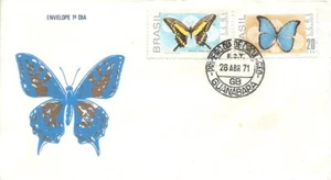 BRAZIL 1971 Insects; BUTTERFLY; Fauna preservation on FM FDC - Picture 1 of 1