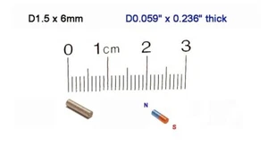Imán de cilindro D1,5 x 6 mm de espesor, Sm2Co17 - Paquete de 10  - Imagen 1 de 1
