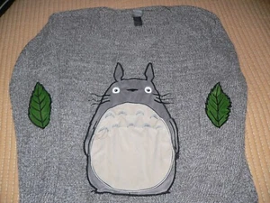 Her Universe Studio Ghibli My Neighbor Totoro Elbow Patch Sweater Womens XL Gray - Picture 1 of 5
