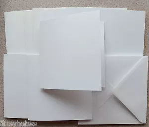 Tarjeta de 10 x 8/7/6/5/4" cuadrada blanca perla en blanco 300gsm nueva - Imagen 1 de 3