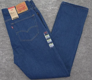 Jeans uomo Levis 514 blu medio gamba dritta elasticizzato nuovo con etichetta taglia 36x32 - Foto 1 di 10