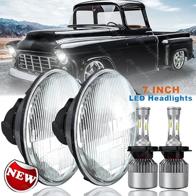 Пара 7-дюймовых круглых светодиодных фар подходит для Chevy Truck 3100 1950 1951 1952-1959 - Изображение 1 из 4
