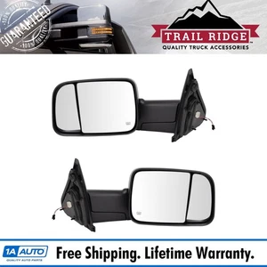 Trail Ridge Towing Mirror Power Heated Signal Textured Black Pair for Dodge Ram - Picture 1 of 12