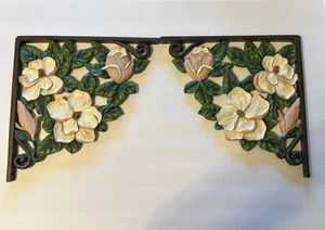 Shelf Brackets Corbels Resin Floral Flower Magnolia 12"×12" - Picture 1 of 5