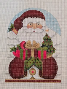 Xmas Tree Santa SM Dome (2279) by Melissa Shirley needlepoint canvas - Picture 1 of 1