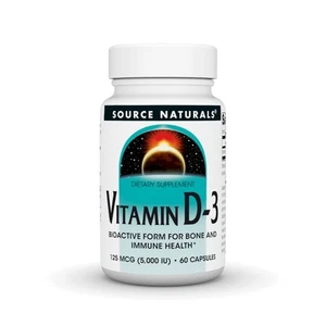 Source Naturals, Inc. Vitamin D3 5000 IU 60 Capsule - Picture 1 of 1