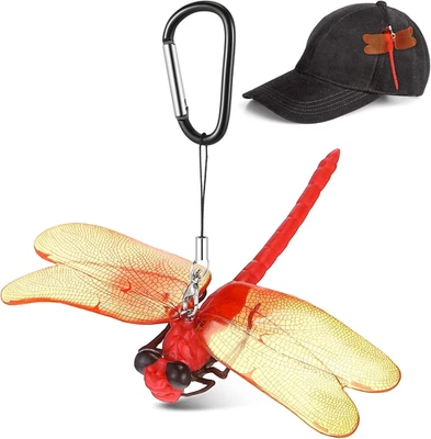1 Pieza Sombrero Libélula Clip Realista Simulado Libélula con Gancho Clip Adjuntar a Ba Foto 1 de 4