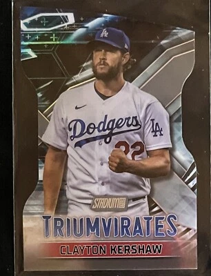 2023 Stadium Club #T-24 Triumvirates Clayton Kershaw Los Angeles Dodgers Die-cut - Image 1 of 2
