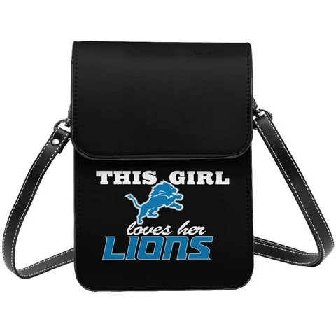 This Girl Loves Her Detroit Lions Cell Phone Purse The Single Shoulder Bag Cover