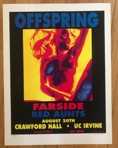 Póster concierto OFFSPRING UC Irvine firmado numerado M Getz 18x23 - Imagen 1 de 1
