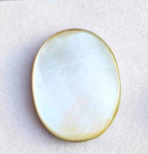 24.50 Ct NATURAL MOTHER OF PEARL OVAL GEMSTONE CABOCHON LOOSE GEMSTONE - Picture 1 of 2