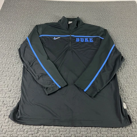 Duke Blue Devils Nike Jacket Mens 2XL Black 1/4 Zip Pullover Dri-Fit NCAA Cover