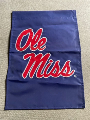 Ole Miss Rebels Decorative Team House Garden Flag Evergreen Mississippi Red Blue Cover