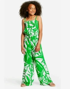 Lilly Pulitzer Target Boom Boom Satin Jumpsuit Girl's M (7/8) Tropical Romper - Picture 1 of 10