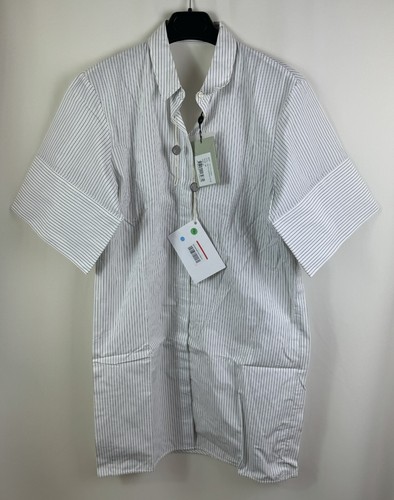 OFF WHITE Abito corto donna Dagmar bianco sporco a righe nere taglia 38