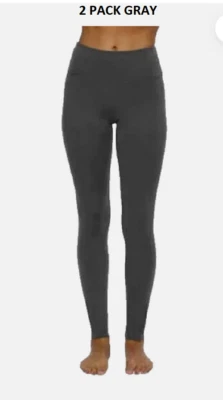 Leggings de gamuza Felina MUJER, paquete de 2 C3690RTL (GRIS PEQUEÑO) NUEVOS SIN ETIQUETAS Foto 1 de 2