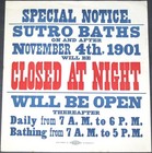 SUTRO BATHS~RARE ORIGINAL 17"x18" ANTIQUE 1901 SAN FRANCISCO STREETCAR AD POSTER