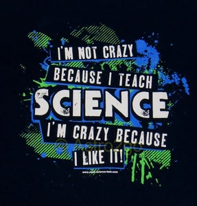 NOT CRAZY BECAUSE I TEACH SCIENCE-CRAZY BECAUSE ME GUSTA-Camiseta de profesor S solamente - Imagen 1 de 2