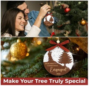 Our First Christmas Engaged Ornament 2024 Christmas Ornaments - Picture 1 of 6