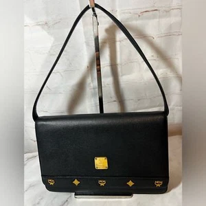 Bolso de Hombro MCM Vintage Munchen Michael Cromer Cuero Negro Usado en Excelente Condición - Imagen 1 de 11
