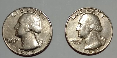 1982 P & D Washington SET QUARTERS LOW MINTAGE KEY DATES Free shipping! - Image 1 of 2