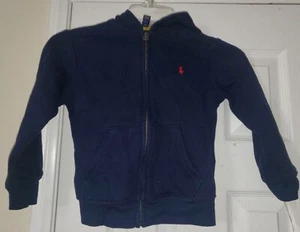 Polo Ralph Lauren con capucha cremallera completa para niños talla 5 azul - Imagen 1 de 4