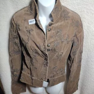 Promod Womens M Brown With Embroidery Short Jacket - Picture 1 of 10