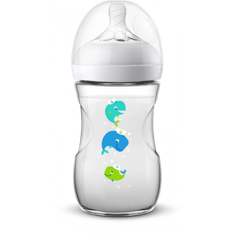 Philips Avent  Biberon Natural 260ml decorato con balene - Immagine 1 di 1