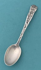 TIFFANY LAP OVER EDGE Acid Etched GERANIUM Sterling Coffee Spoon 4 5/8"
