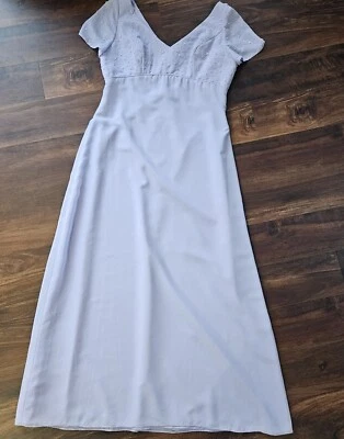 Alfred Angelo Empire Waist Lilac Bridal Bridesmaid Chiffon  Maxi Dress Womens 14 - Image 1 of 4