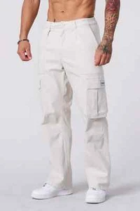 Young LA Offwhite 627 - Pantalones cargo Convoy para hombre XXL NUEVOS CON ETIQUETAS - Imagen 1 de 3