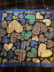 Salvatore Ferragamo Valentine's Heart Scarf/Square/Handkerchief. Made in Italy. 