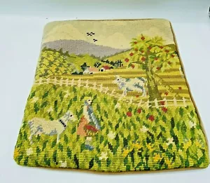 Funda de almohada vintage punta de aguja vacas granja paisaje casa de campo núcleo Steinwinder - Imagen 1 de 9