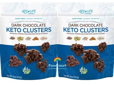 2 paquetes Joy Life Foods chocolate negro keto racimo 16 oz cada paquete, total 32 oz Foto 1 de 3