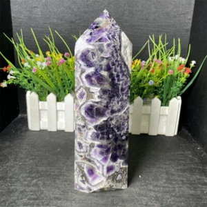 4.1LB 8.3" Natural Dream Amethyst Tower Crystal Obelisk Point Quartz Wand C1 - Foto 1 di 11