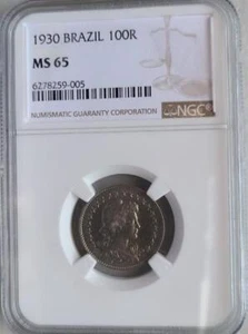 Brazil 100 Reis 1930 NGC MS 65 - Picture 1 of 1