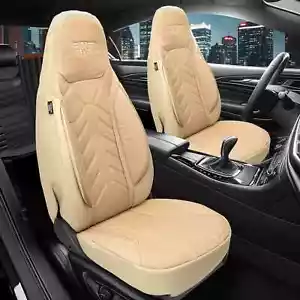 Fundas de asiento de cuero Pilot adecuadas para Lancia Delta 844 (beige) | 2x delanteras APOL505 - Imagen 1 de 11
