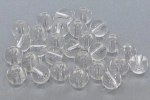 10 uds. (0,24 € */ 1 ud.) cuentas de vidrio bola transparente 8 mm - 8S139 - 8 mm piedra preciosa  - Imagen 1 de 1