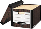 0072506 R-Kive Max Storage Box, Letter/Legal, Locking Lid, Woodgrain, 4/Carton
