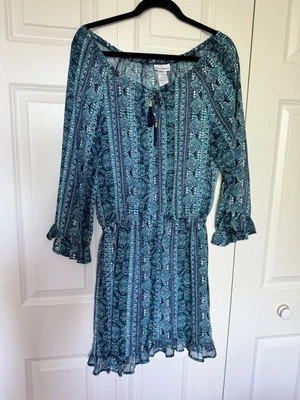 Tommy Bahama S Pequeño Azul Túnica Natación Cubrir Vestido Con Borlas Playa Encubrimiento Nuevo Foto 1 de 2