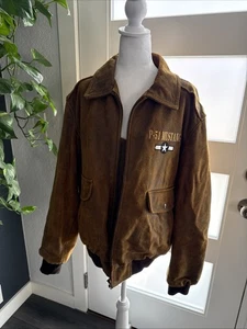 Vintage P51 Mustang Avión Cuero Bombardero Chaqueta Abrigo Hombre’s Talla XL - Imagen 1 de 21