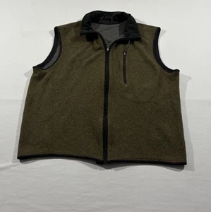 Mountain Hardwear Vest Green Fleece Wool Blend Performance Zip Pocket Mens Sz L - Picture 1 of 12
